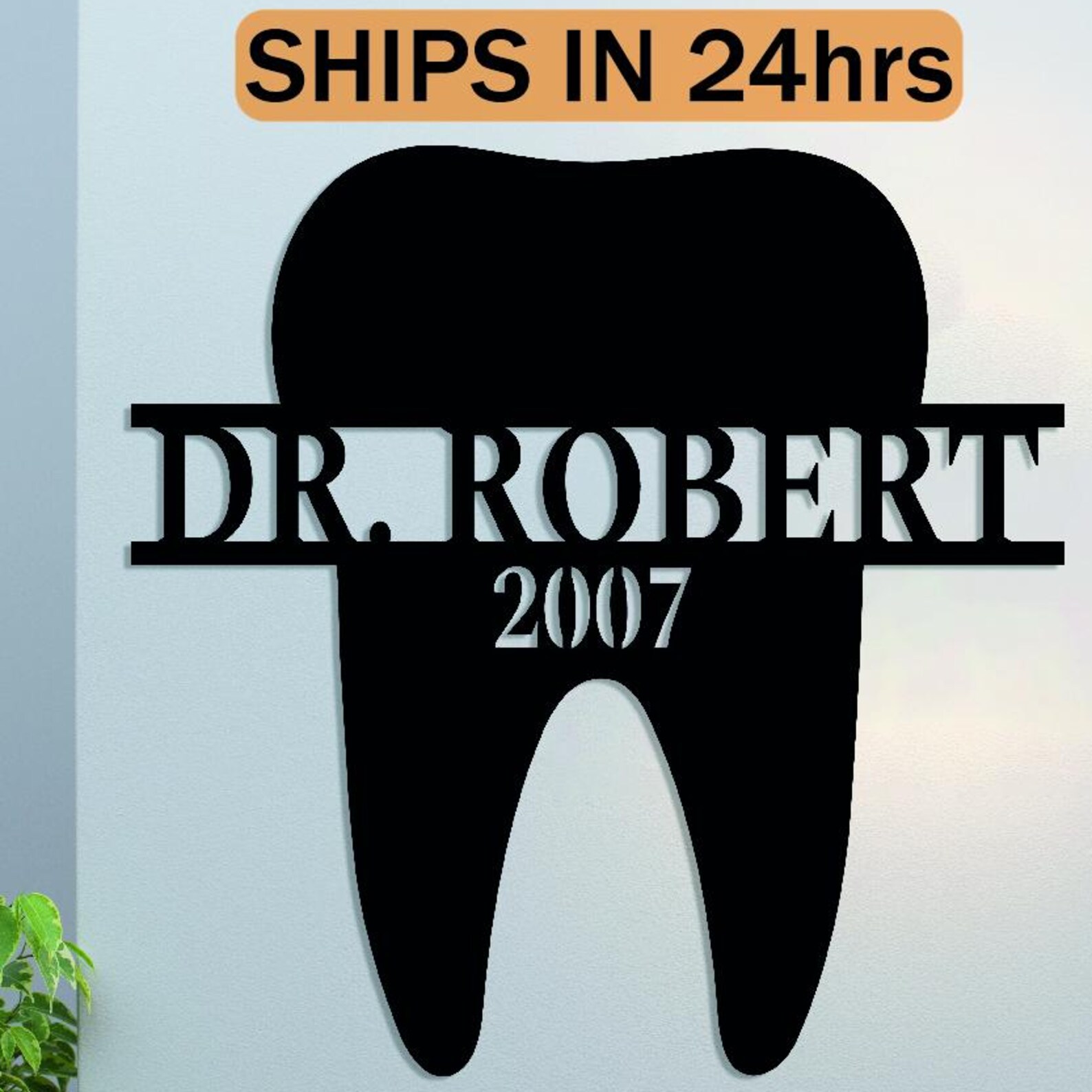 il_1588xN.7602878457_78gr.jpg Dentist Office Name Metal Sign - Image 1